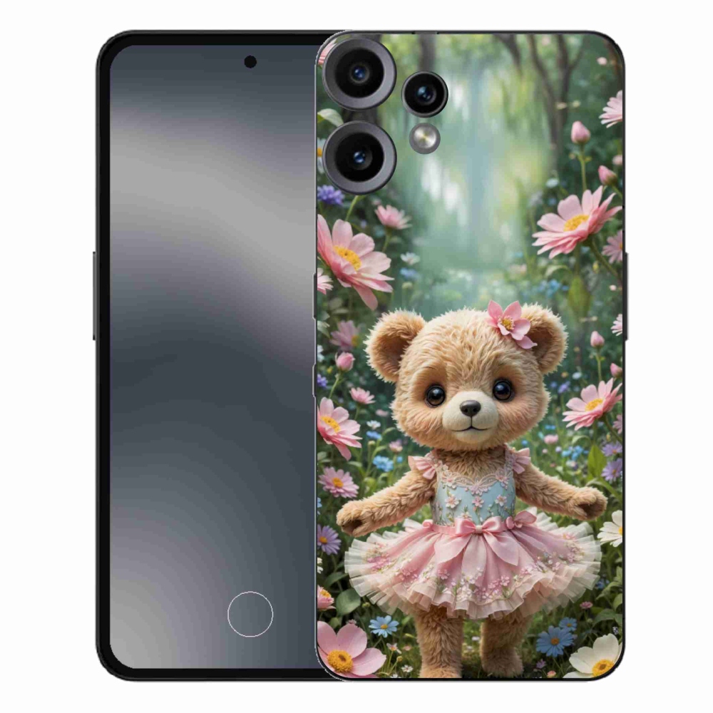 Gélový kryt mmCase na Nothing CMF Phone 2 Pro - roztomilý medvedík v kvetoch