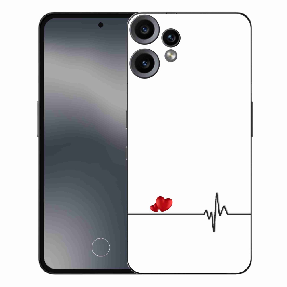 Gélový kryt mmCase na Nothing CMF Phone 2 Pro - srdce a tep biele pozadie