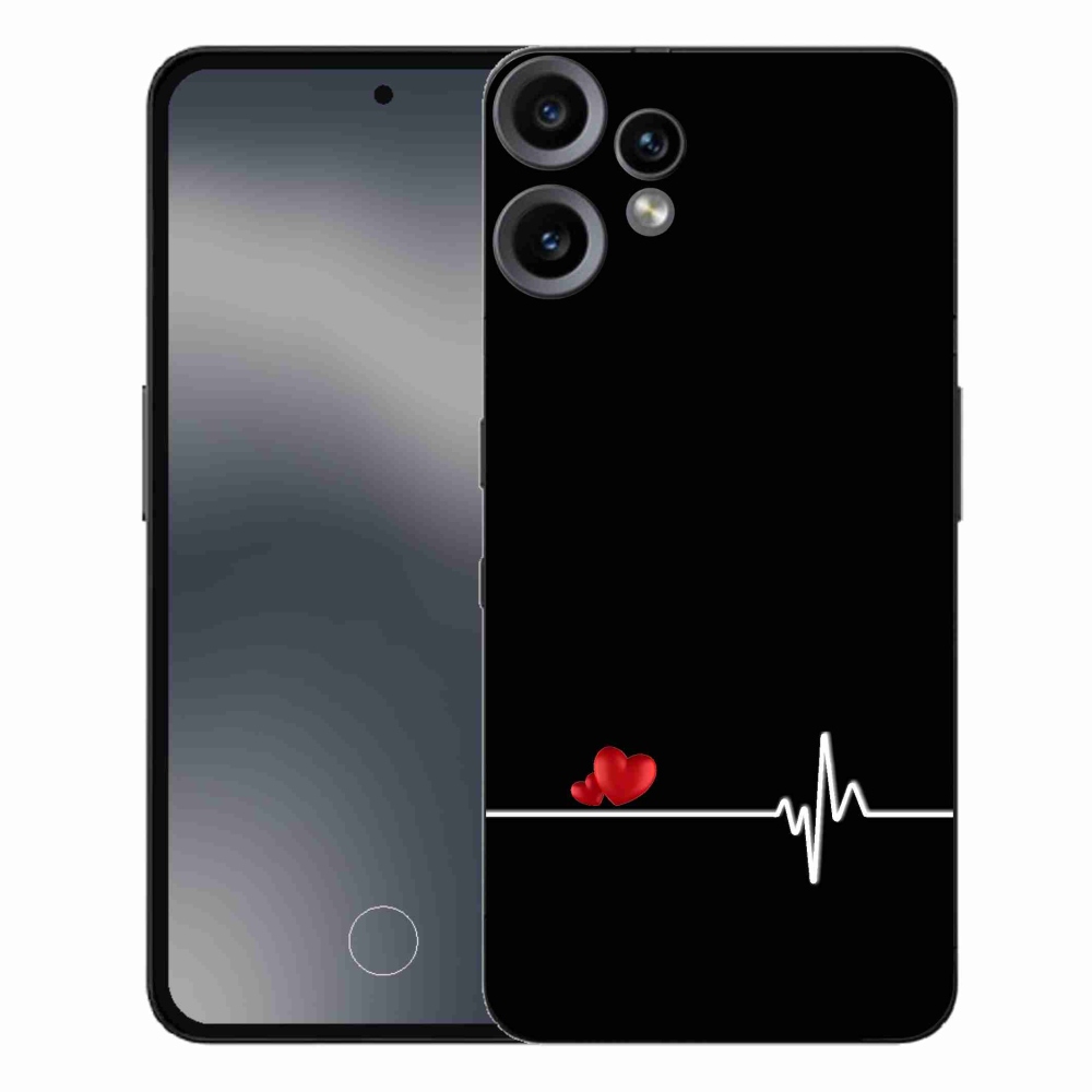 Gélový kryt mmCase na Nothing CMF Phone 2 Pro - srdce a tep čierne pozadie