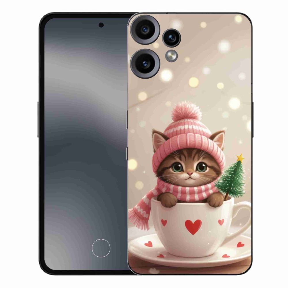 Gélový kryt mmCase na Nothing CMF Phone 2 Pro - vianočné mačiatko v hrnčeku