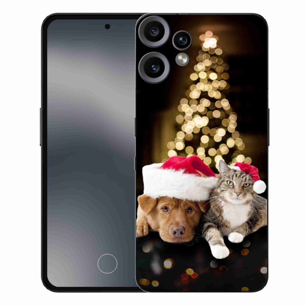 Gélový kryt mmCase na Nothing CMF Phone 2 Pro - vianočný pes a mačka
