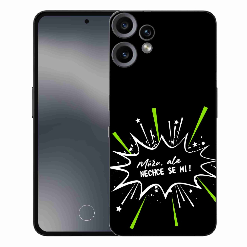 Gélový kryt mmCase na Nothing CMF Phone 2 Pro - vtipný text 11 čierne pozadie