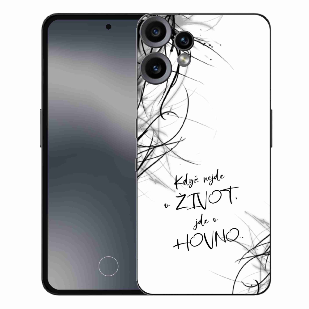 Gélový kryt mmCase na Nothing CMF Phone 2 Pro - vtipný text 16 biele pozadie