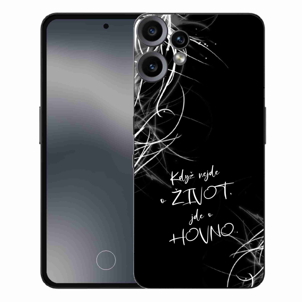 Gélový kryt mmCase na Nothing CMF Phone 2 Pro - vtipný text 16 čierne pozadie