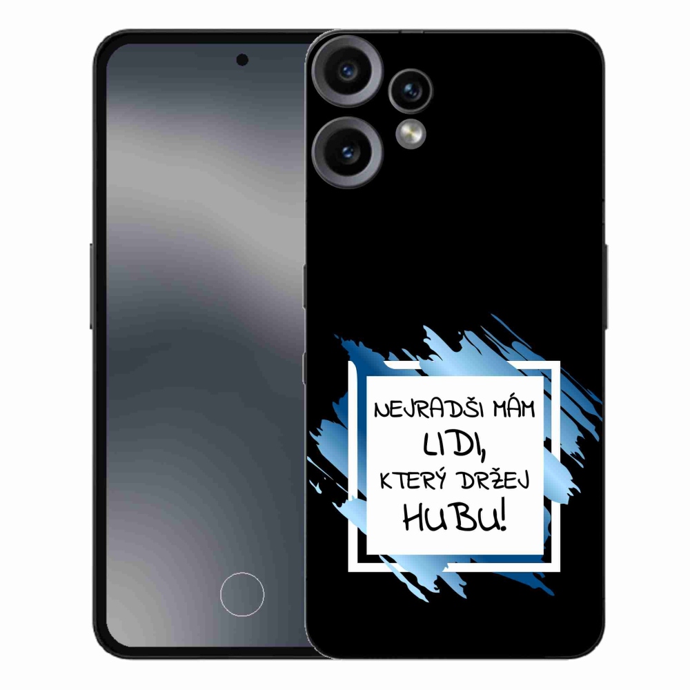 Gélový kryt mmCase na Nothing CMF Phone 2 Pro - vtipný text 7 bieločierne pozadie