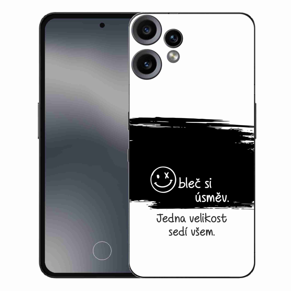 Gélový kryt mmCase na Nothing CMF Phone 2 Pro - vtipný text 8 čiernobiele pozadie