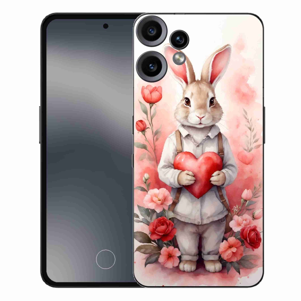 Gélový kryt mmCase na Nothing CMF Phone 2 Pro - zajac so srdiečkom