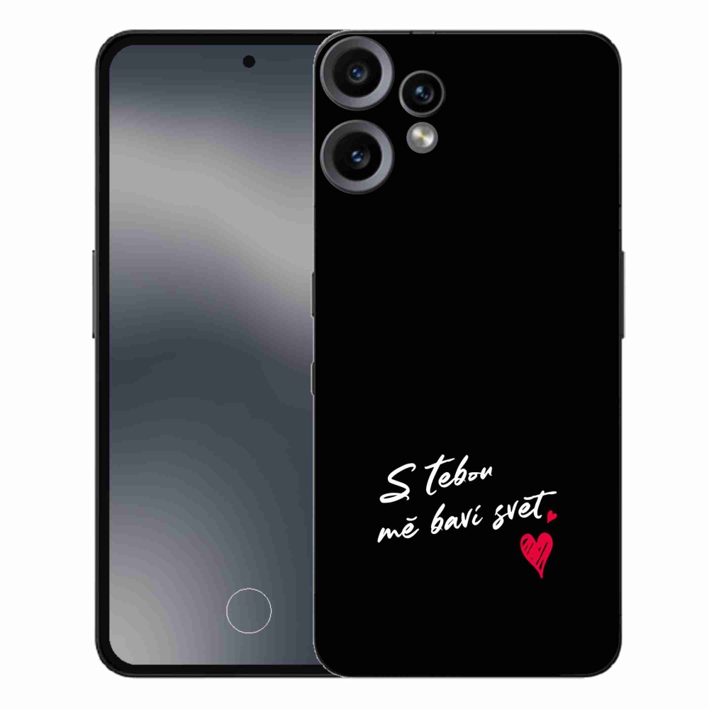 Gélový kryt mmCase na Nothing CMF Phone 2 Pro - zamilovaný text 1 čierne pozadie