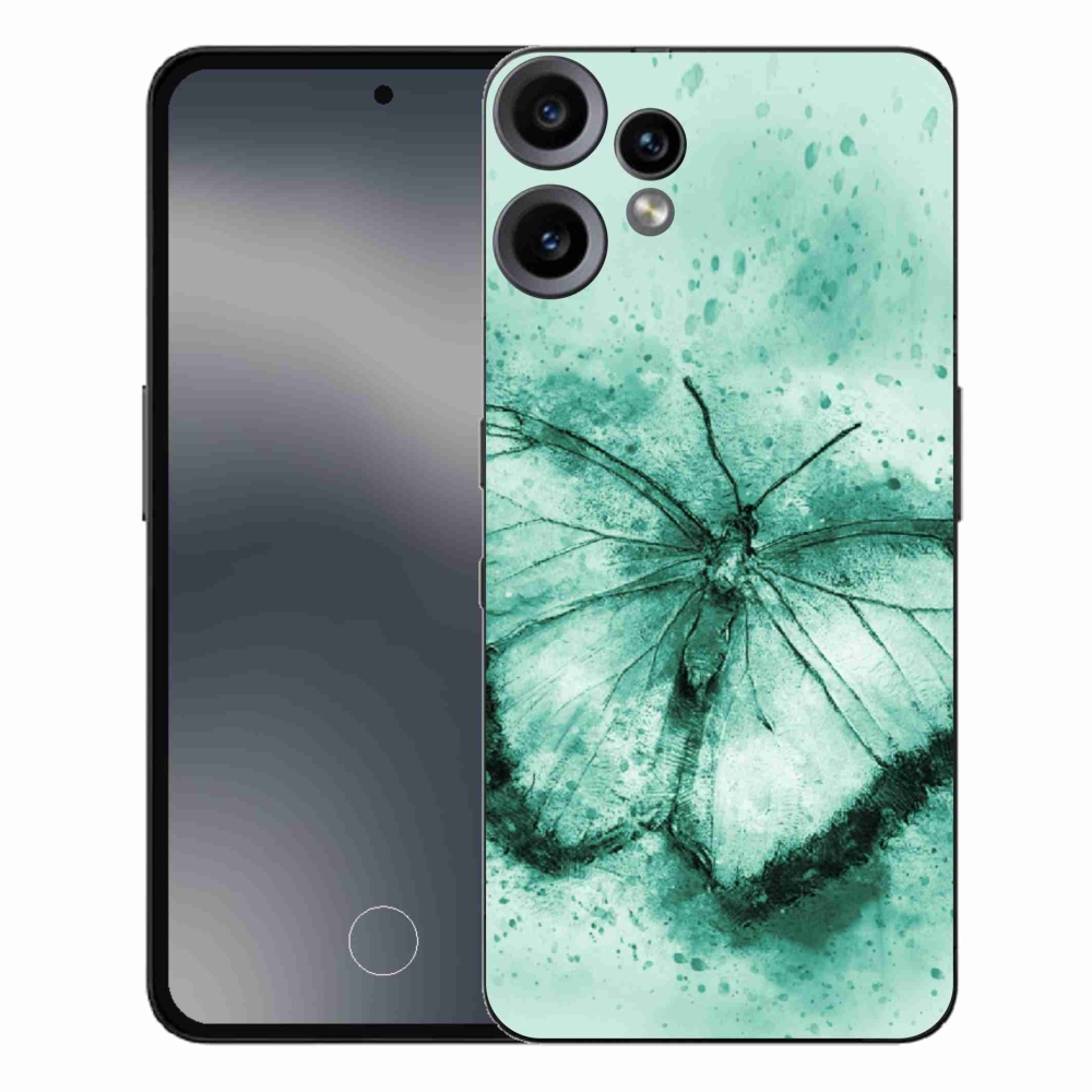 Gélový kryt mmCase na Nothing CMF Phone 2 Pro - zelený motýľ