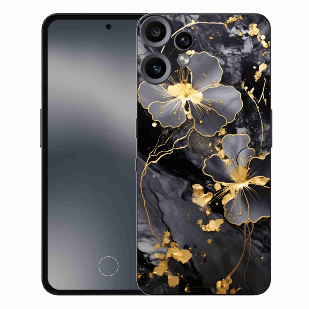 Gélový kryt mmCase na Nothing CMF Phone 2 Pro - zlaté kvety