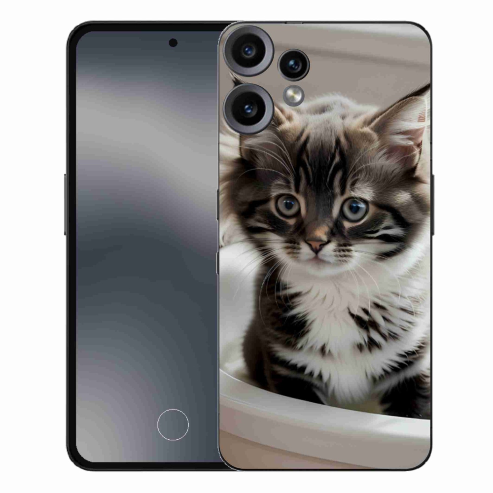 Gélový kryt mmCase na Nothing CMF Phone 2 Pro - zvedavé mačiatko