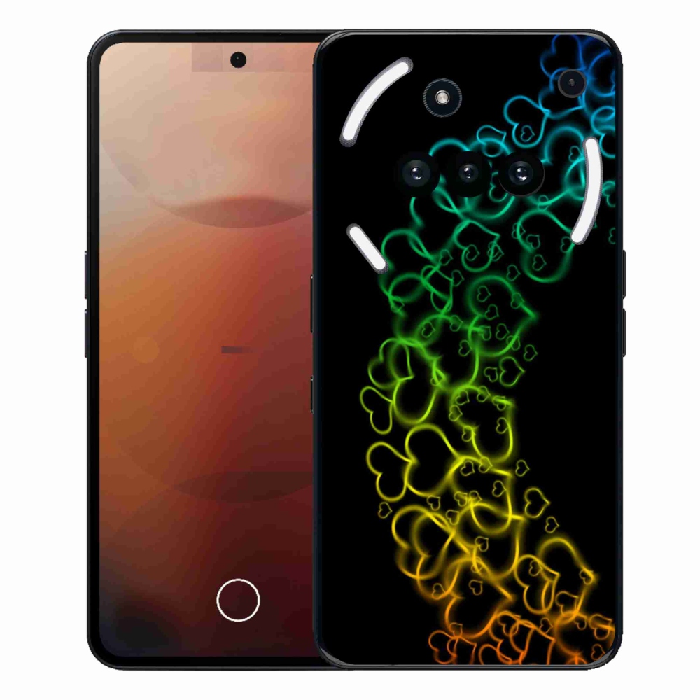 Gélový kryt mmCase na Nothing Phone (3a) - farebné srdiečka