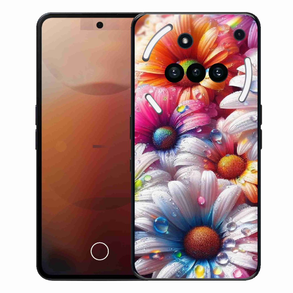 Gélový kryt mmCase na Nothing Phone (3a) - farebné margaréty