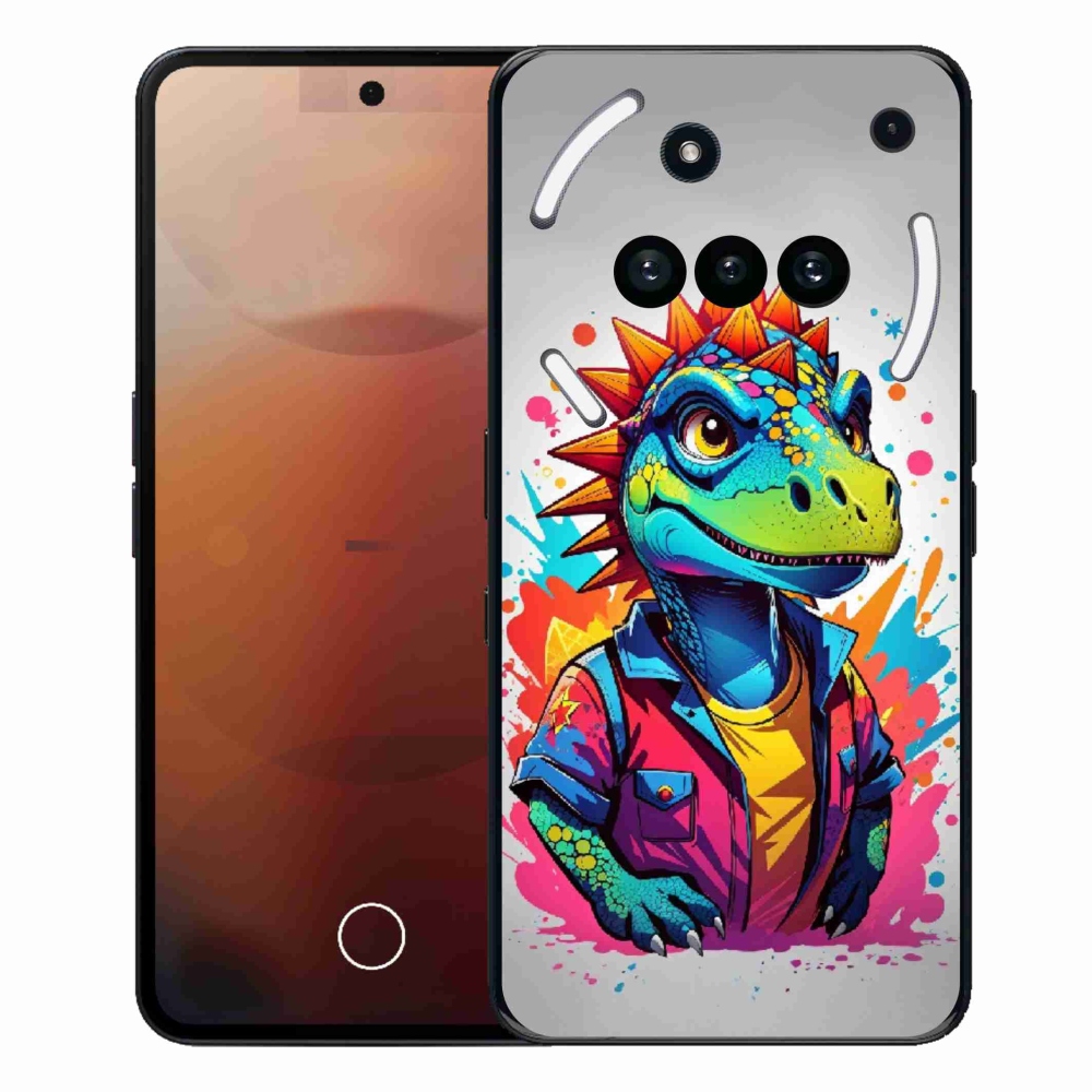 Gélový kryt mmCase na Nothing Phone (3a) - farebný dinosaurus