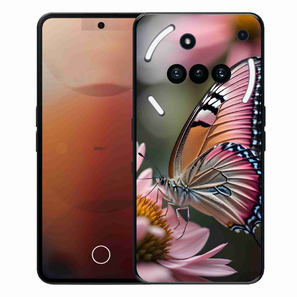 Gélový kryt mmCase na Nothing Phone (3a) - farebný motýľ