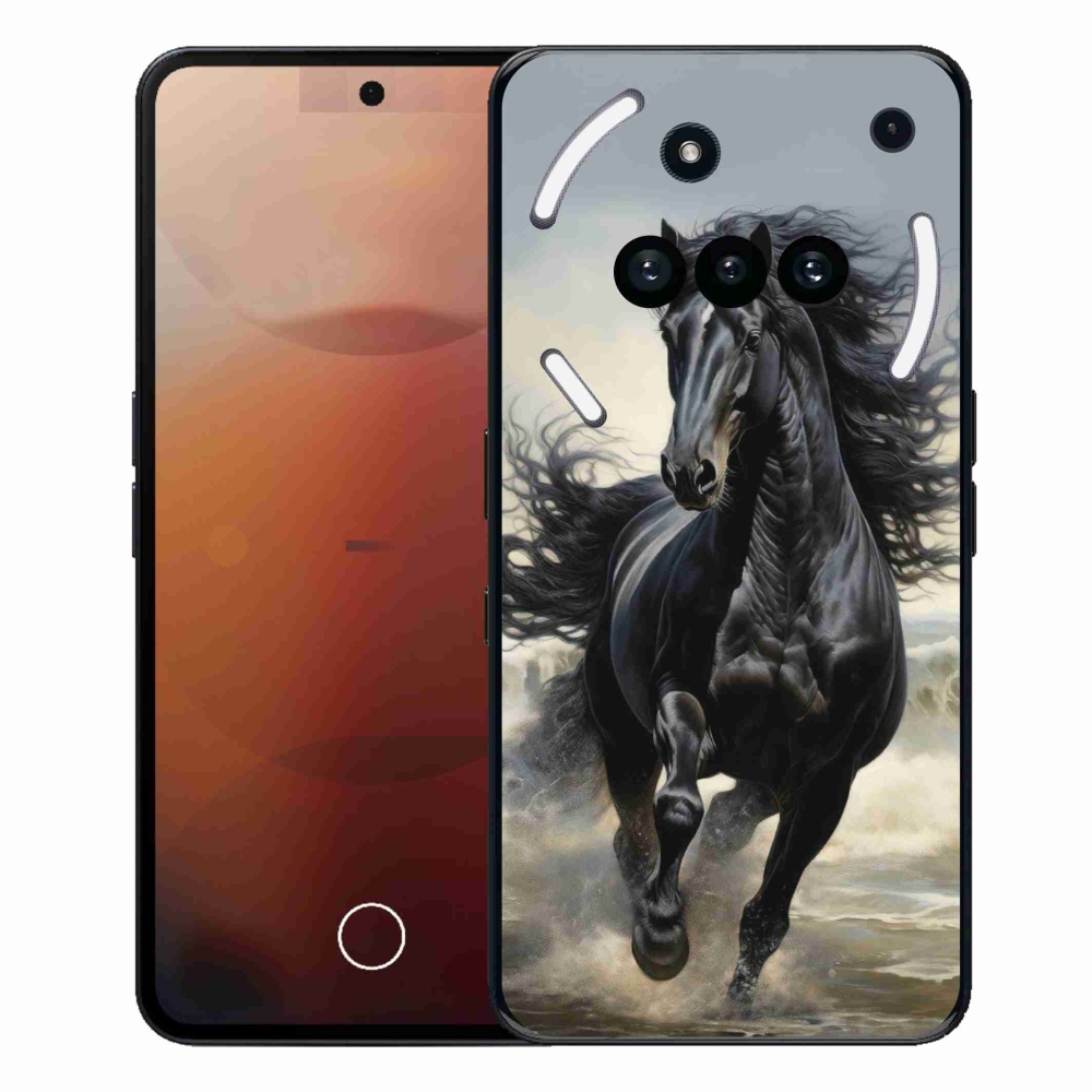 Gélový kryt mmCase na Nothing Phone (3a) - bežiaci čierny kôň