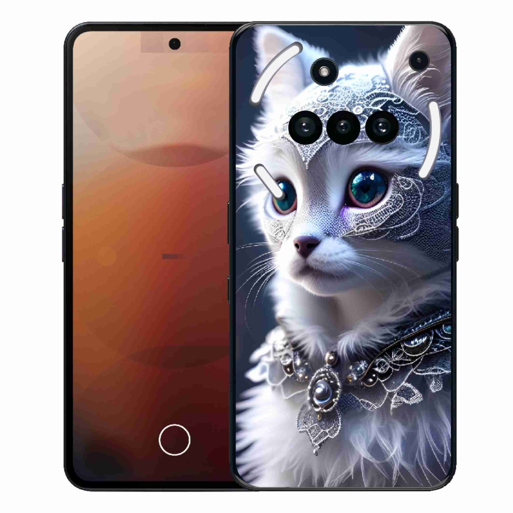 Gélový kryt mmCase na Nothing Phone (3a) - biela mačka