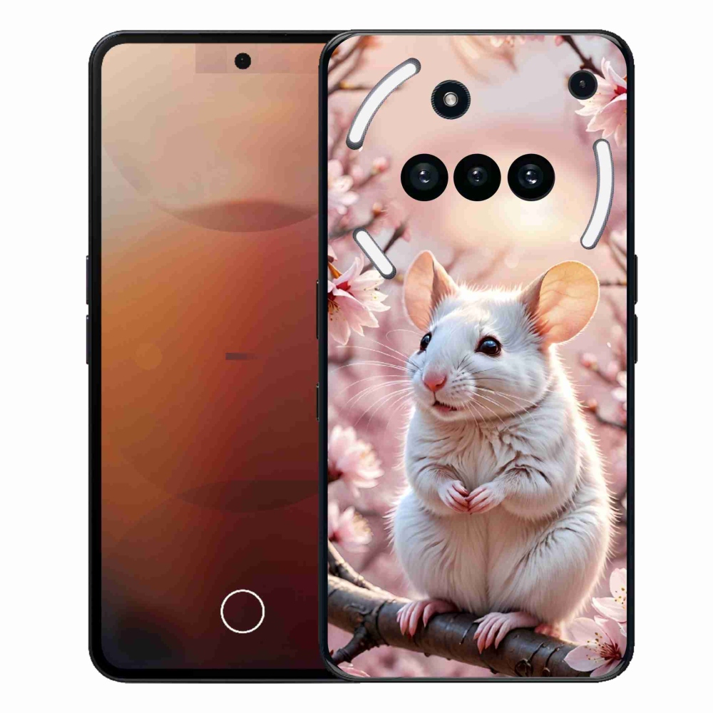 Gélový kryt mmCase na Nothing Phone (3a) - biela myš na vetve