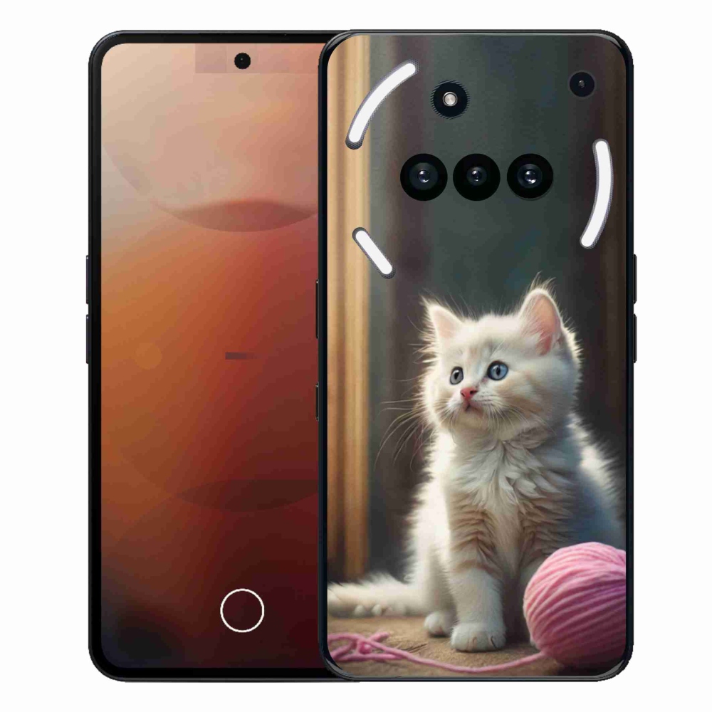 Gélový kryt mmCase na Nothing Phone (3a) - biele mačiatko 2