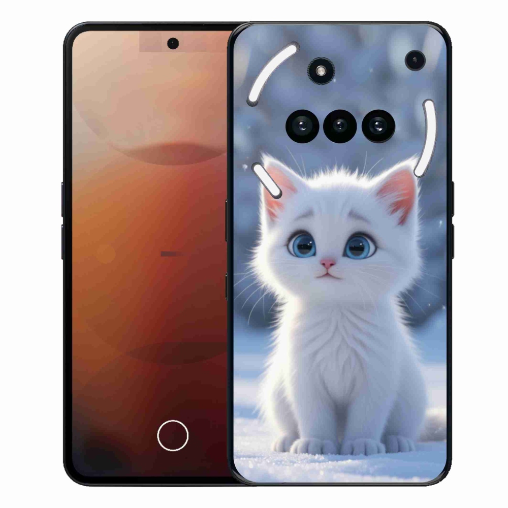 Gélový kryt mmCase na Nothing Phone (3a) - biele mačiatko 3