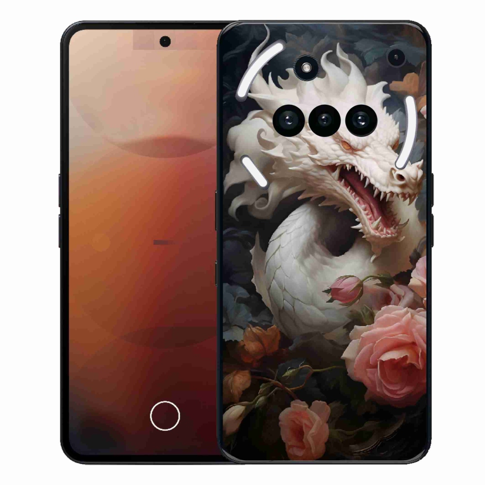 Gélový kryt mmCase na Nothing Phone (3a) - biely drak