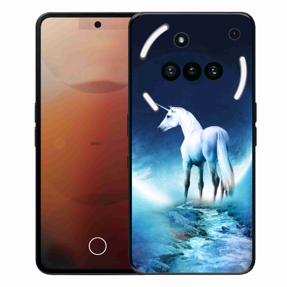 Gélový kryt mmCase na Nothing Phone (3a) - biely jednorožec