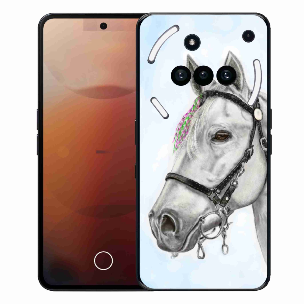 Gélový kryt mmCase na Nothing Phone (3a) - biely kôň 1