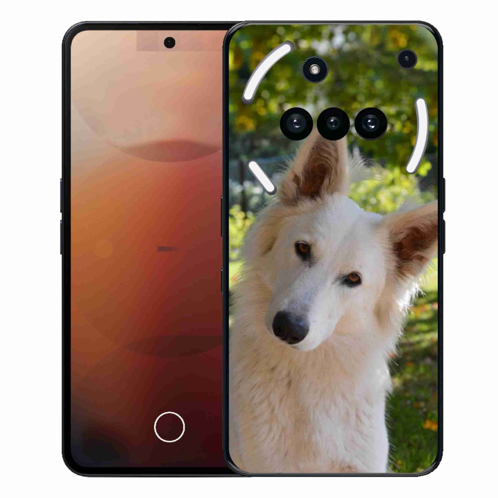 Gélový kryt mmCase na Nothing Phone (3a) - biely švajčiarsky ovčiak 1