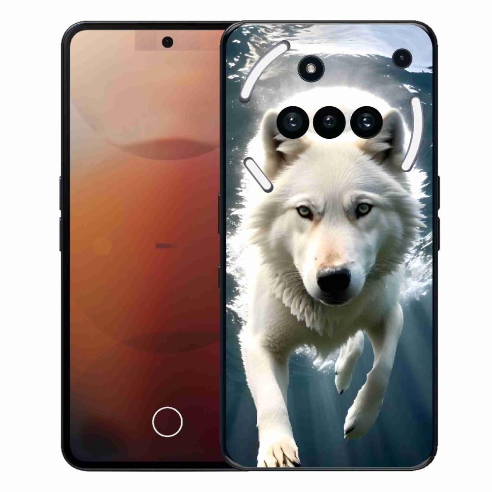Gélový kryt mmCase na Nothing Phone (3a) - biely vlk