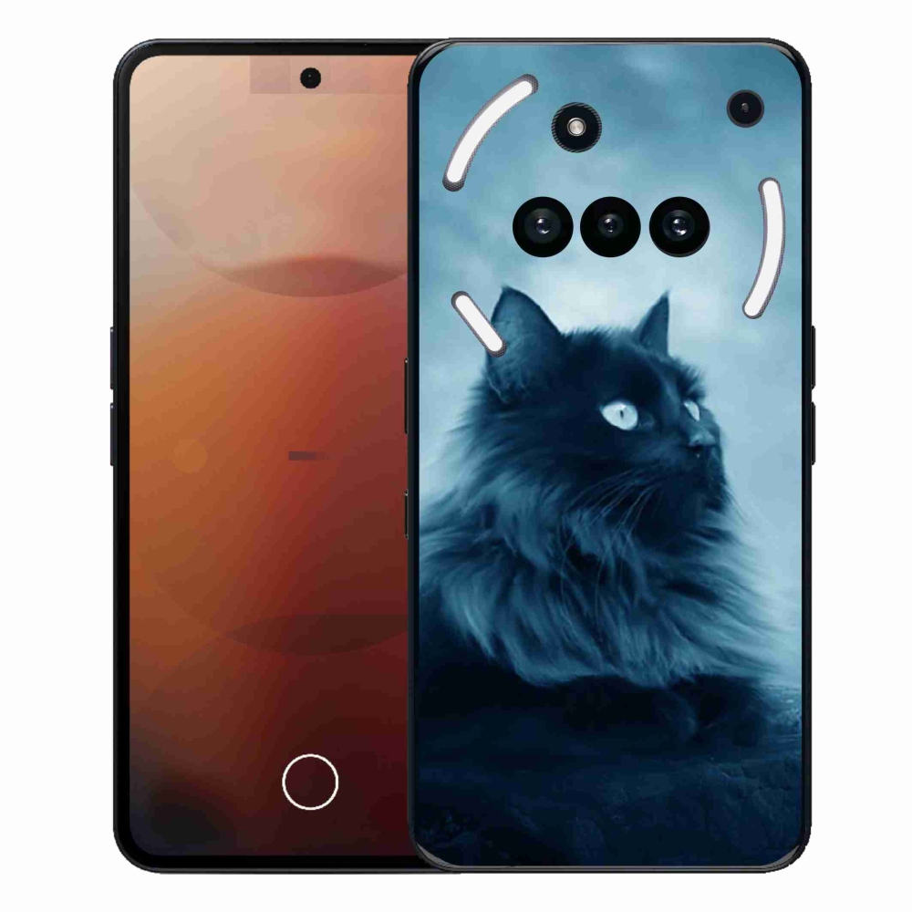 Gélový kryt mmCase na Nothing Phone (3a) - čierna mačka 1
