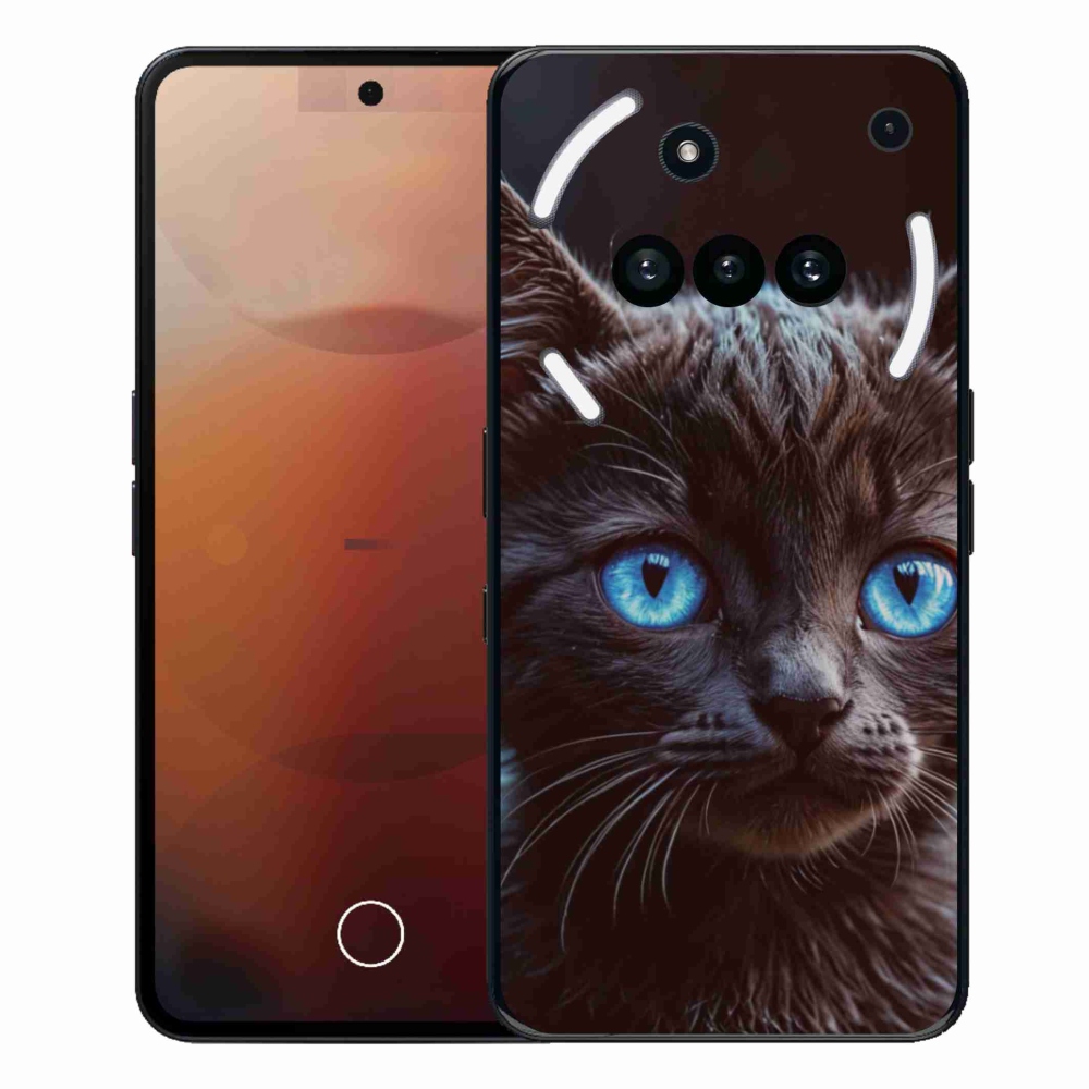 Gélový kryt mmCase na Nothing Phone (3a) - čierne mačiatko 2