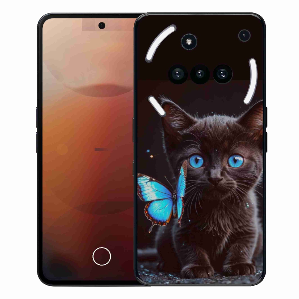 Gélový kryt mmCase na Nothing Phone (3a) - čierne mačiatko 3