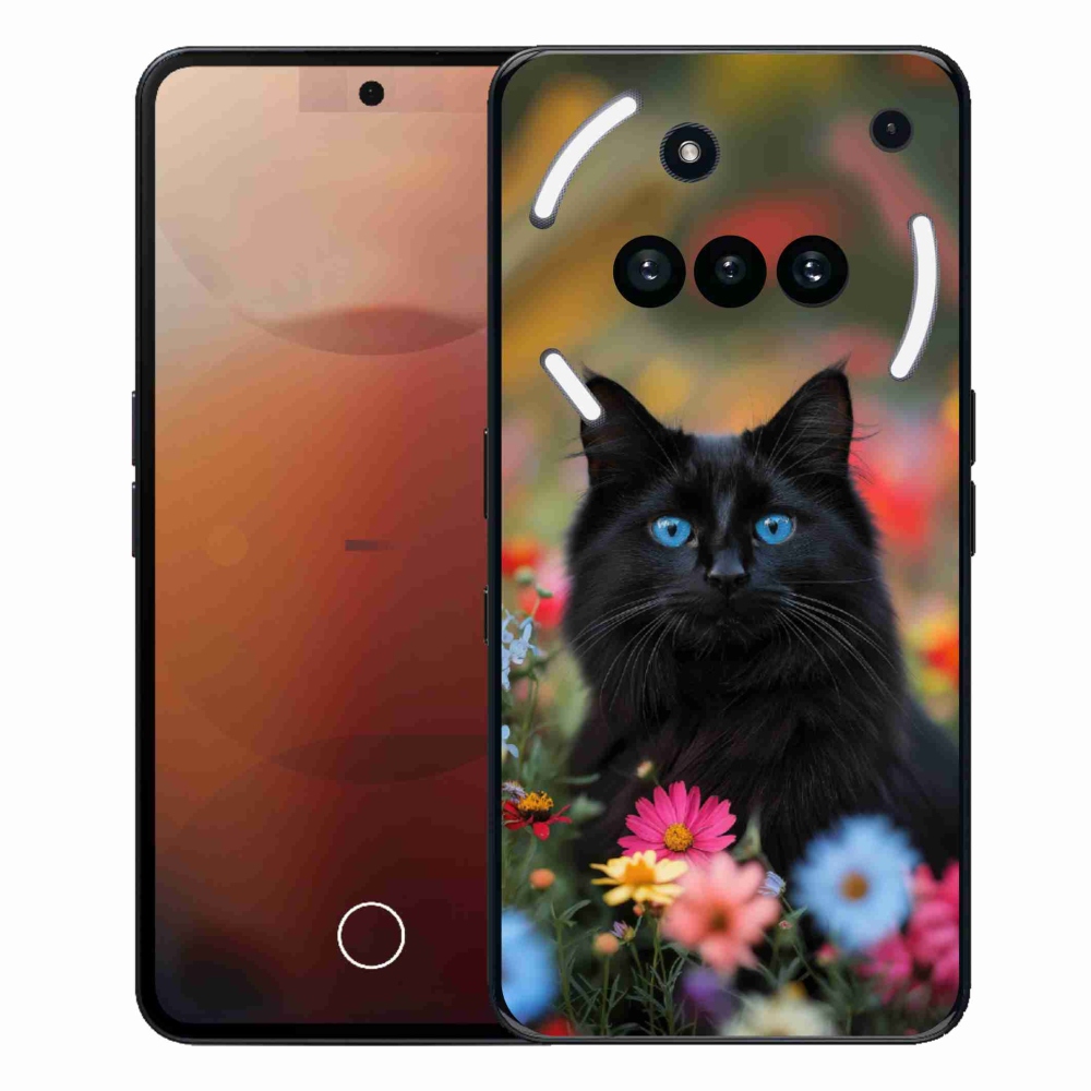 Gélový kryt mmCase na Nothing Phone (3a) - čierne mačiatko 4