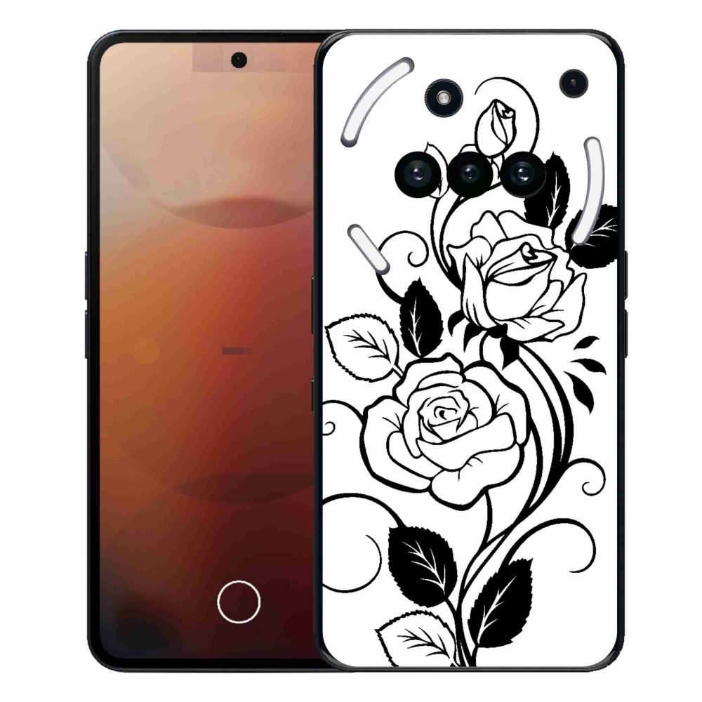 Gélový kryt mmCase na Nothing Phone (3a) - čiernobiela ruža