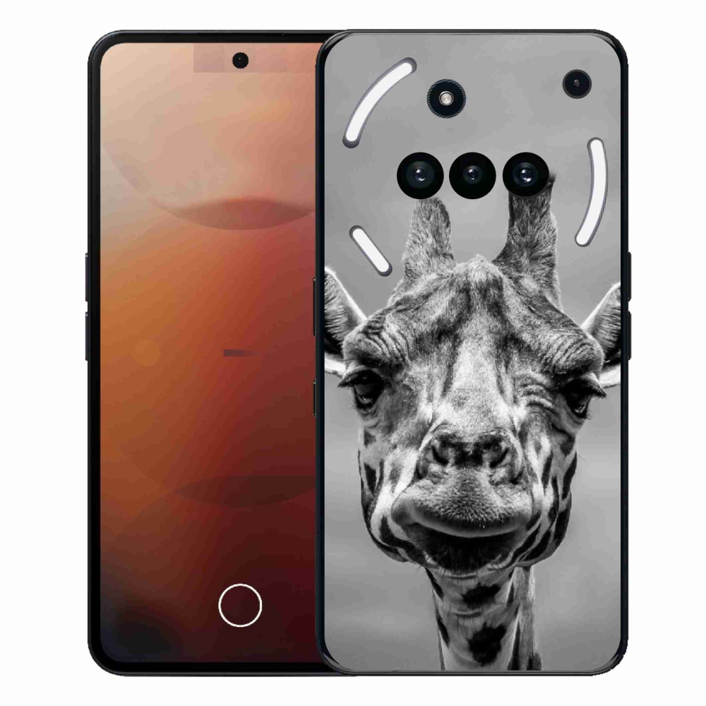 Gélový kryt mmCase na Nothing Phone (3a) - čiernobiela žirafa