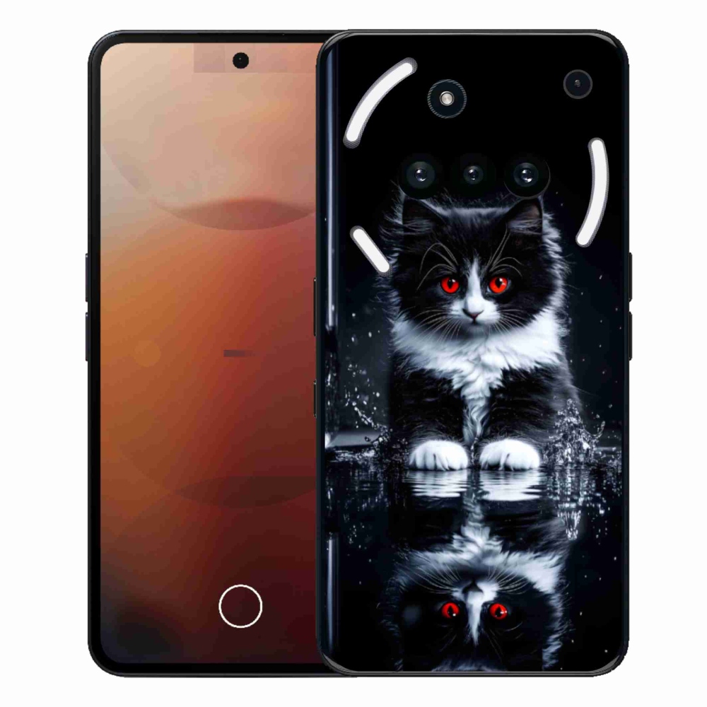 Gélový kryt mmCase na Nothing Phone (3a) - čiernobiele mačiatko