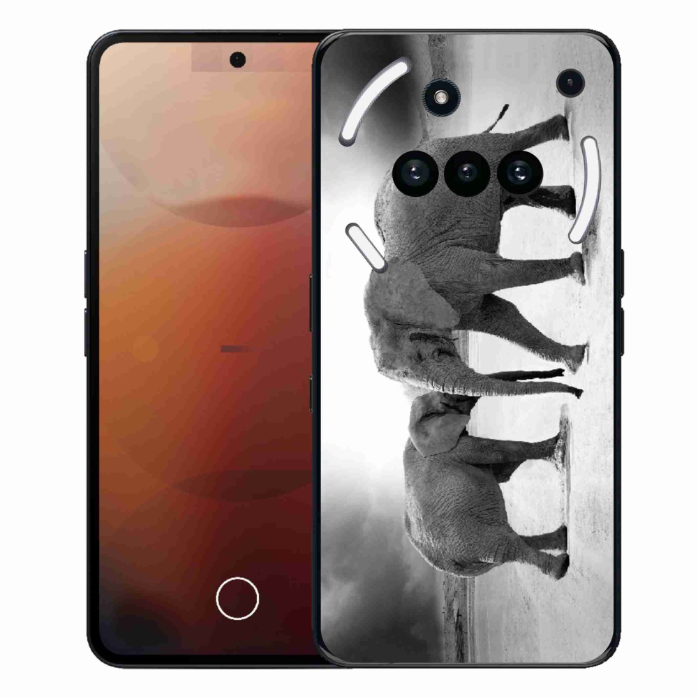 Gélový kryt mmCase na Nothing Phone (3a) - čiernobieli slony