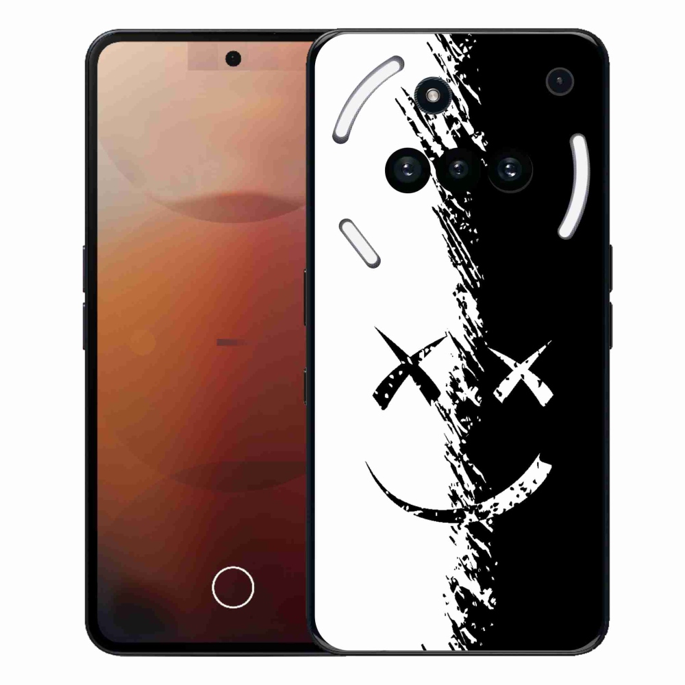 Gélový kryt mmCase na Nothing Phone (3a) - čiernobiely smajlík