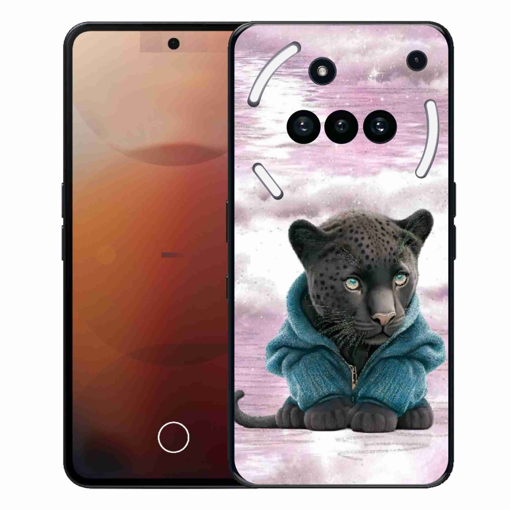 Gélový kryt mmCase na Nothing Phone (3a) - čierny panter vo svetri
