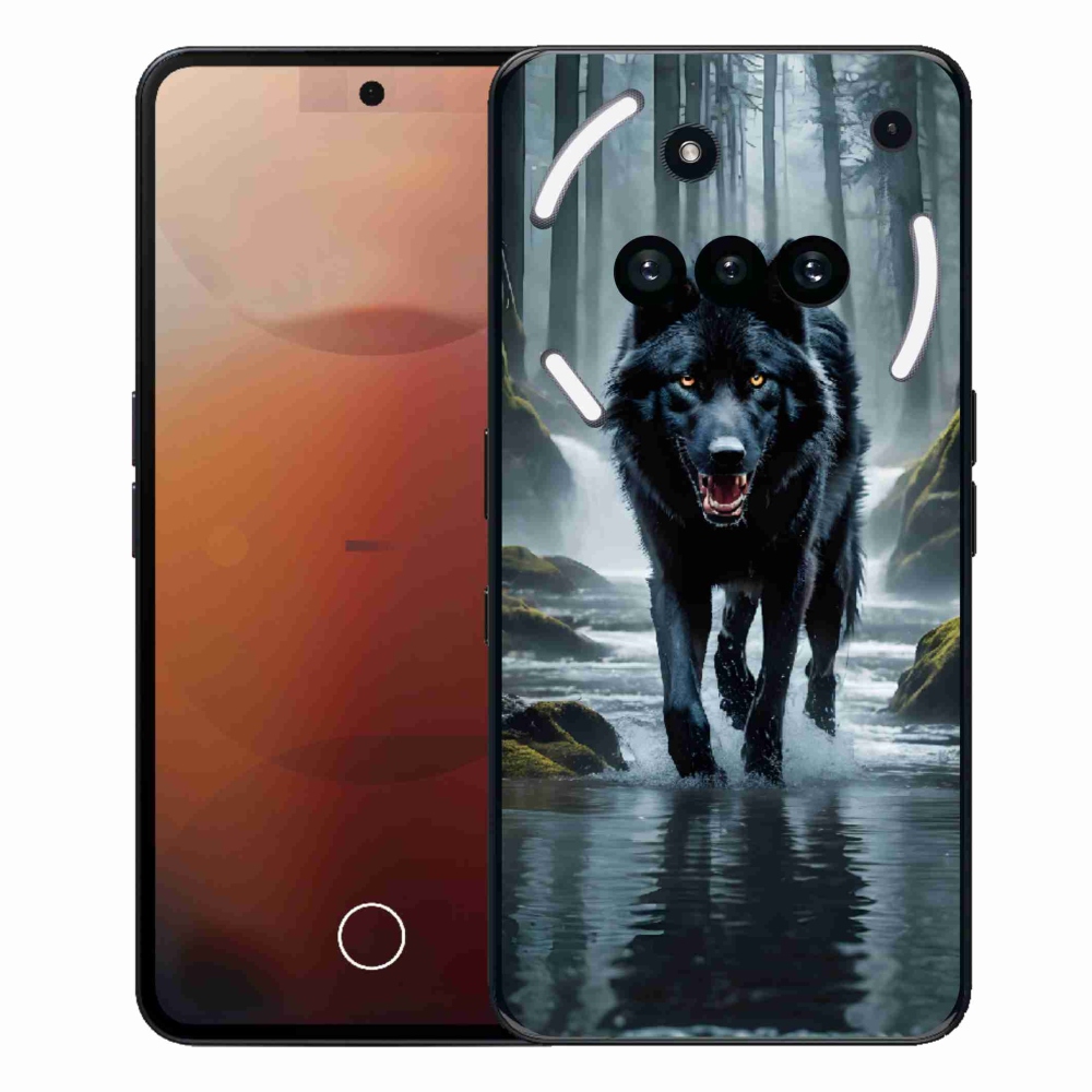 Gélový kryt mmCase na Nothing Phone (3a) - čierny vlk