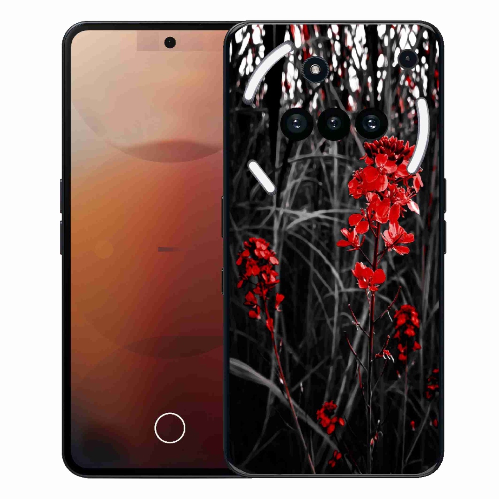Gélový kryt mmCase na Nothing Phone (3a) - červená rastlina
