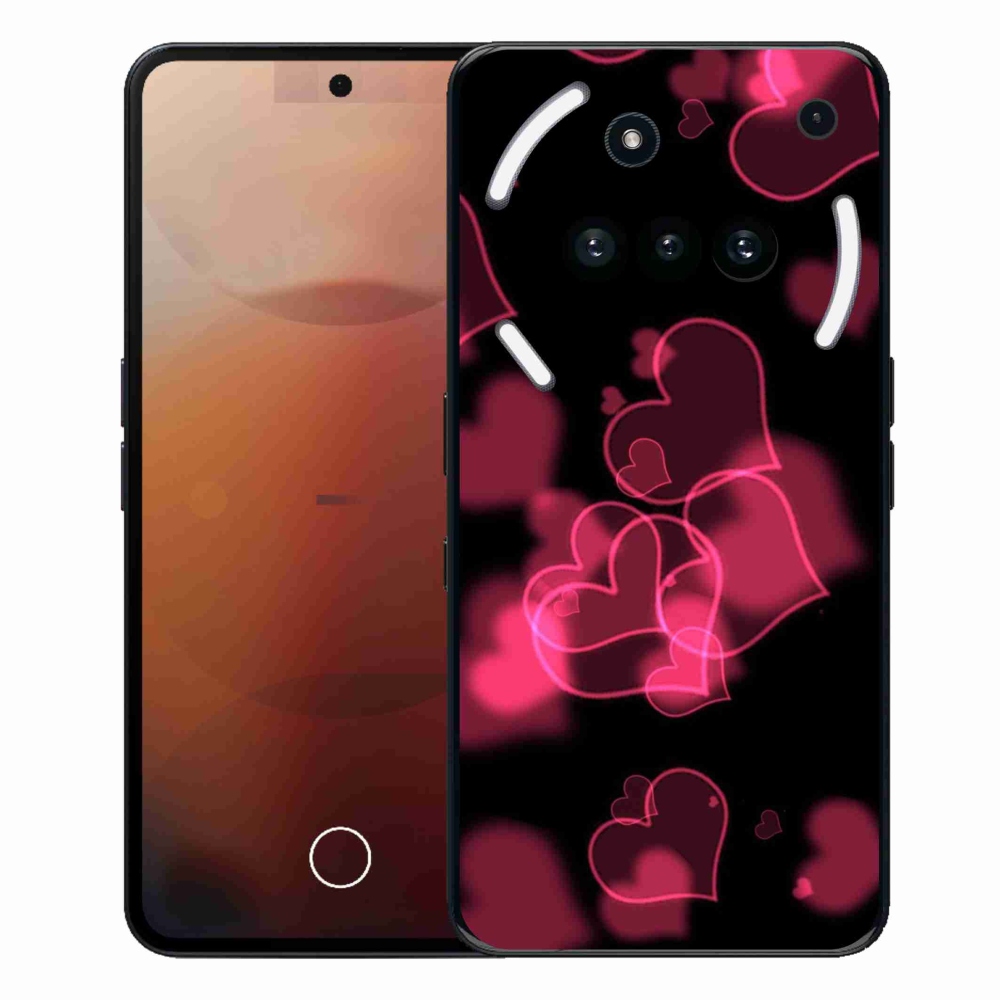 Gélový kryt mmCase na Nothing Phone (3a) - červené srdiečka