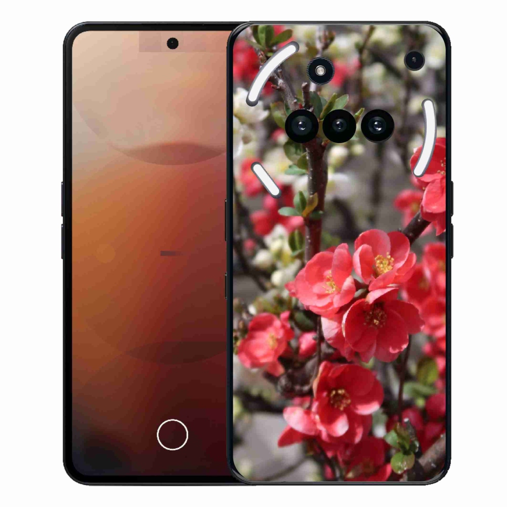 Gélový kryt mmCase na Nothing Phone (3a) - červené kvety
