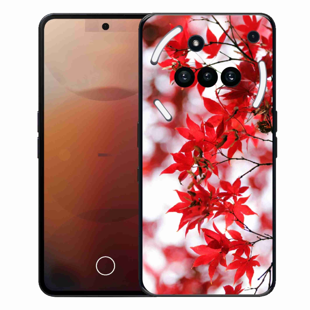 Gélový kryt mmCase na Nothing Phone (3a) - červené listy