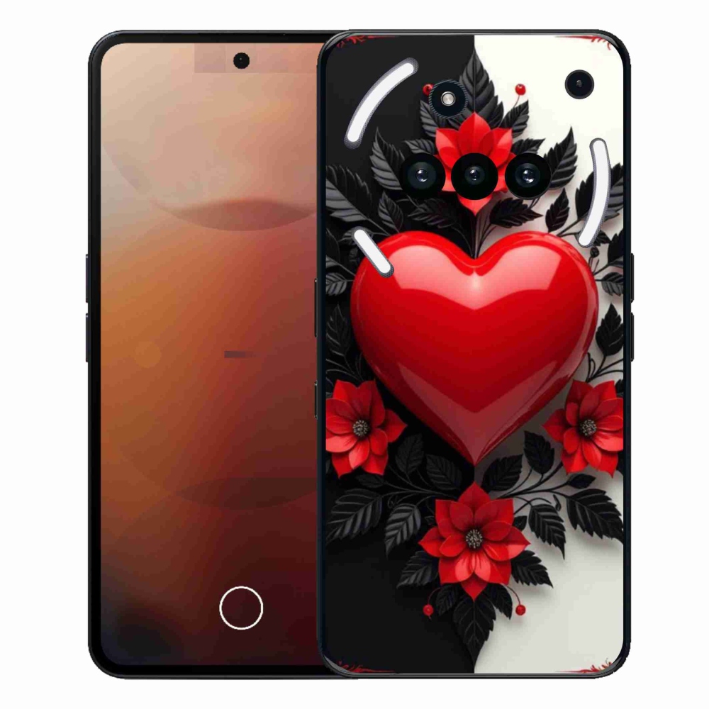 Gélový kryt mmCase na Nothing Phone (3a) - červené srdce