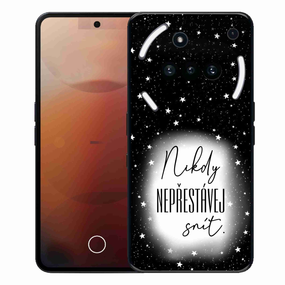 Gélový kryt mmCase na Nothing Phone (3a) - citát 1 bieločierne pozadie
