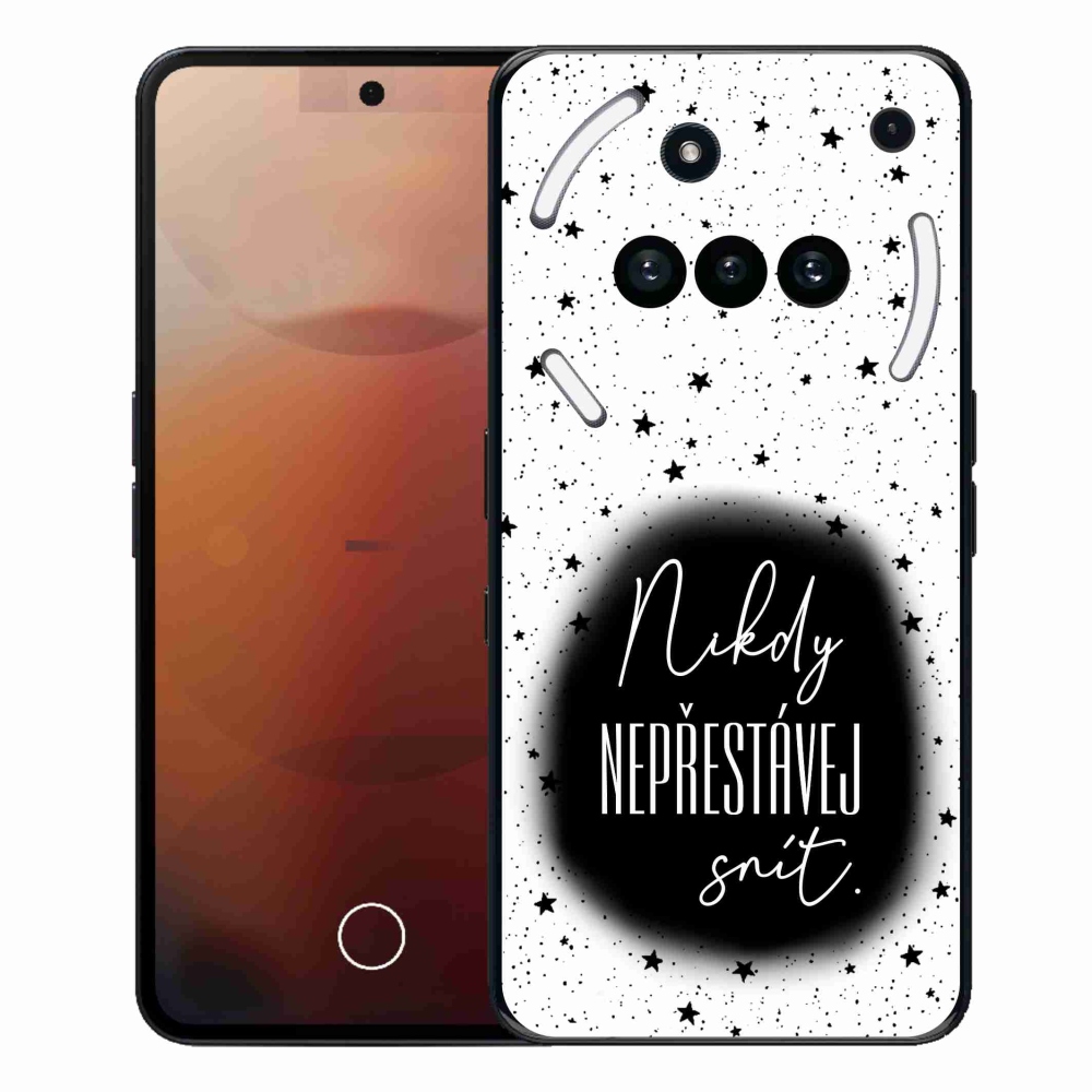 Gélový kryt mmCase na Nothing Phone (3a) - citát 1 čiernobiele pozadie