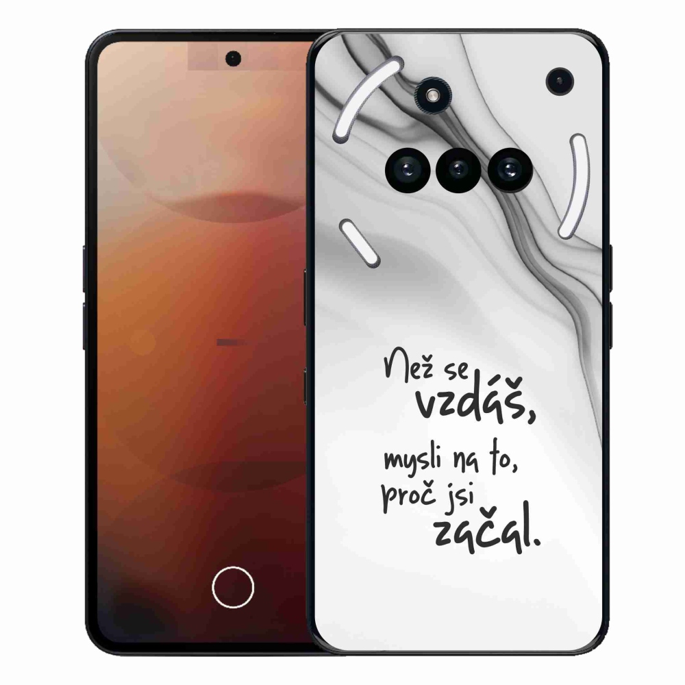 Gélový kryt mmCase na Nothing Phone (3a) - citát 2 biele pozadie