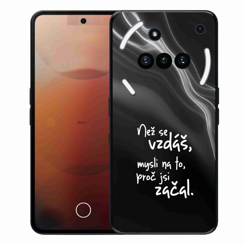Gélový kryt mmCase na Nothing Phone (3a) - citát 2 čierne pozadie