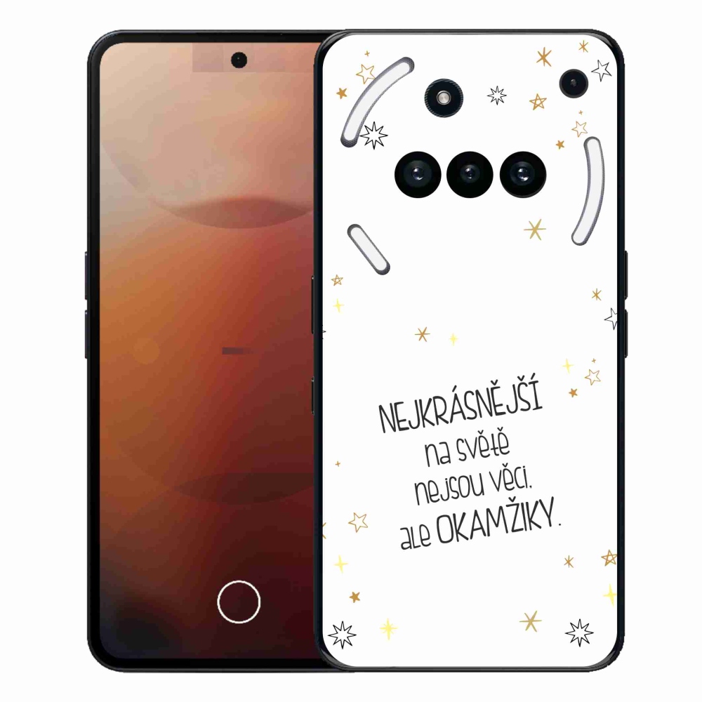 Gélový kryt mmCase na Nothing Phone (3a) - citát 4 biele pozadie